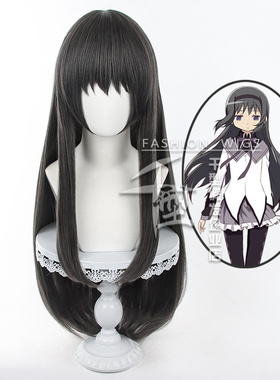 【千型】 魔法少女小圆 晓美焰 cos假发 黑灰色长发