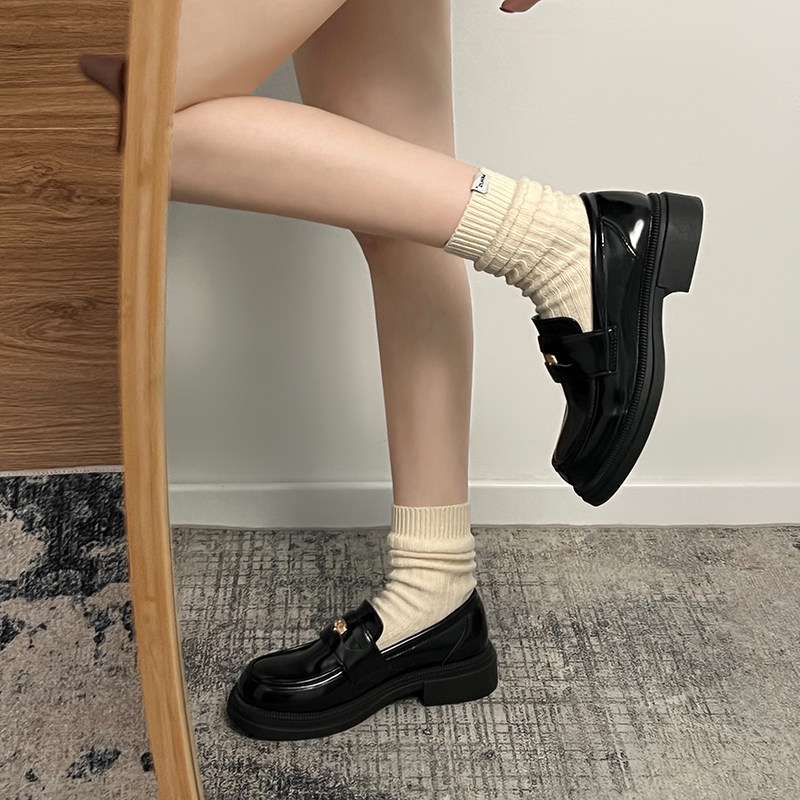 乐福鞋女气质一脚蹬休闲小皮鞋