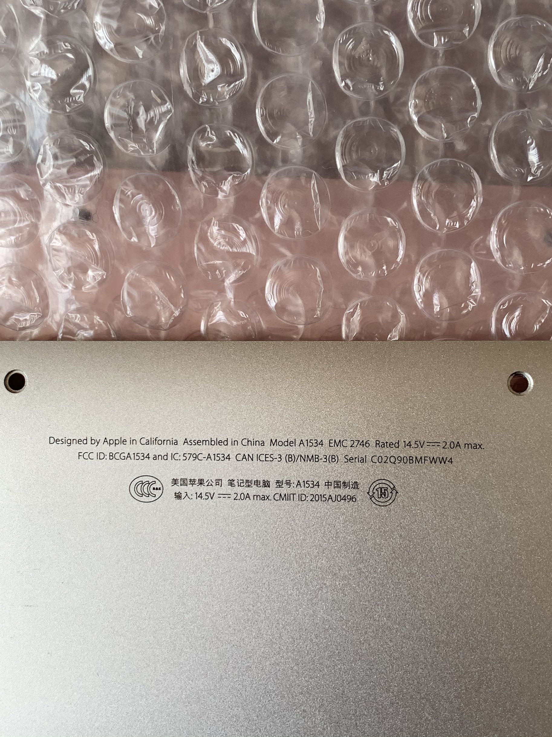 苹果A1534D壳底壳后盖EMC376