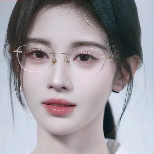 明月/康耐特镜片无框钛近视眼镜