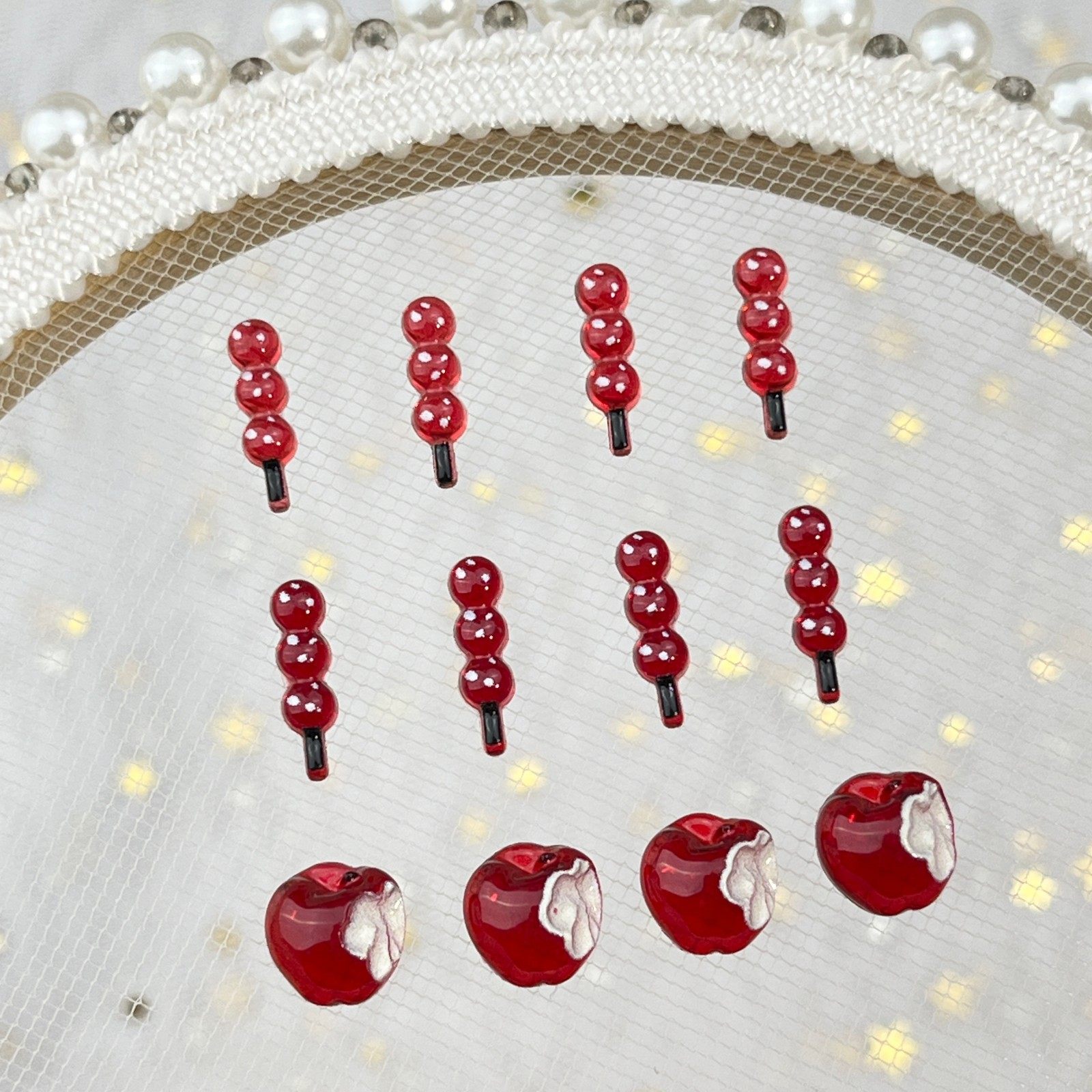 20颗新年糖葫芦卡通美甲饰品立体仿真食玩酒红苹果树脂diy穿戴甲,彩妆/香水/美妆工具,指甲装饰,淘宝优惠券,粉丝福利购,淘宝优惠卷