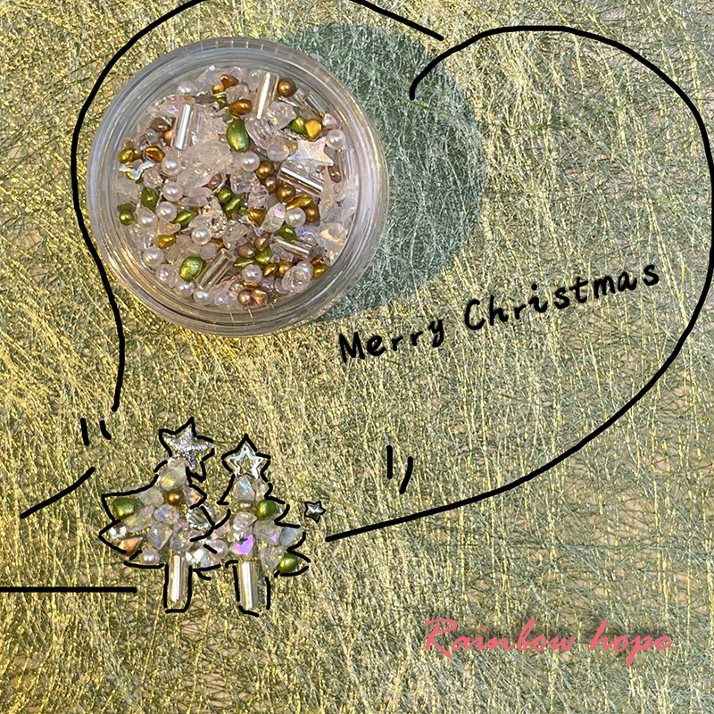 圣诞节款混装碎石白色圣诞树