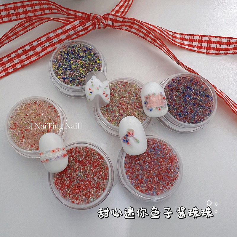 多巴胺甜心超细迷你彩色鱼子酱珠子混彩精灵微珠琉璃珠美甲饰品,彩妆/香水/美妆工具,指甲装饰,淘宝优惠券,粉丝福利购,淘宝优惠卷