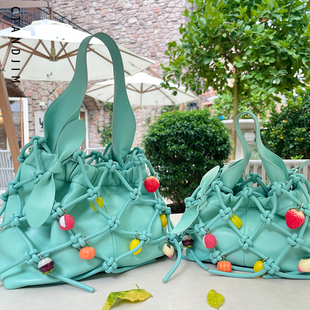 CTANDJIM膏品质 绵羊皮薄荷糖水果福袋包 水桶包 托特包