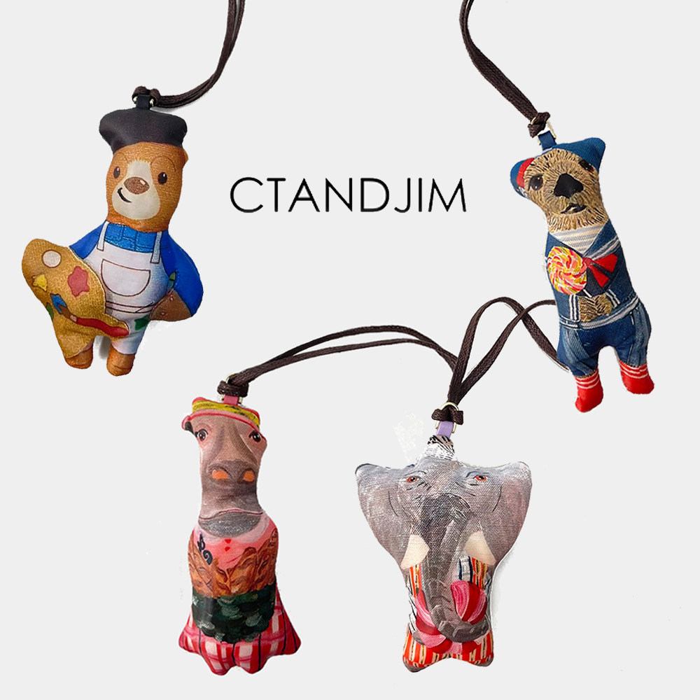 CTANDJIM浮力童话插画小熊动物包包挂件 配件 挂饰