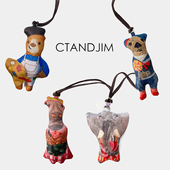 CTANDJIM浮力童话插画小熊动物包包挂件 挂饰 配件