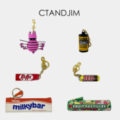 CTANDJIM牛皮制作糖果朱古力菲林手工挂件包包配饰 钥匙扣 配件