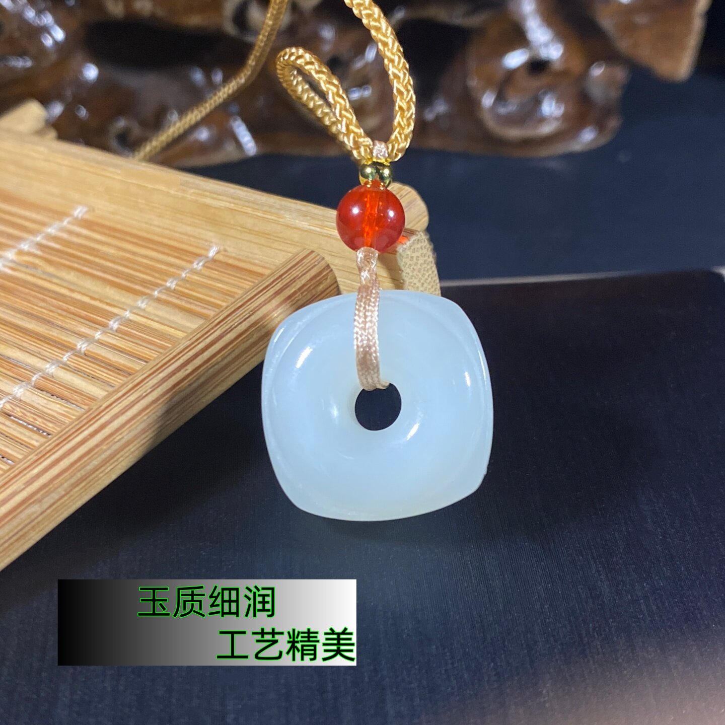 精致秀美老坑和田白玉吊坠男女款颈饰平安扣冰底浅晴水宝石级通透