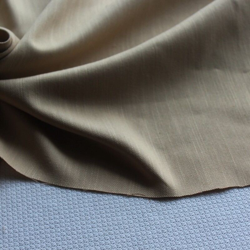 新品棉麻布纯色卡其简约竹节纹中厚手工DIY服装面料140cm宽1米价