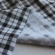 新品 纯棉双层棉纱黑白格提花双面用薄软服装 手工面料140cm宽1米价