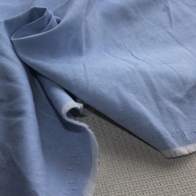 新品纯棉布料蓝白色织牛津纺青春蓝服装面料140cm宽1米价