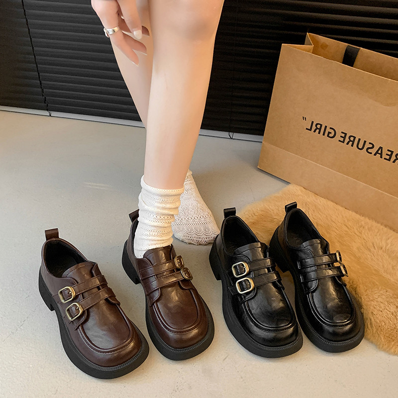 棕色乐福鞋女2025秋季新款英伦风小皮鞋软底女鞋低跟jk单鞋配裙子