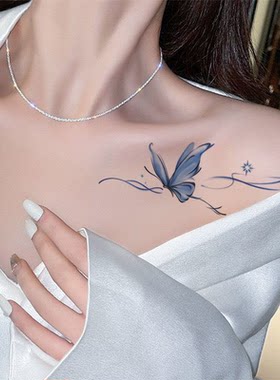 雪花兰蝴蝶高颜值小众彩纹身贴