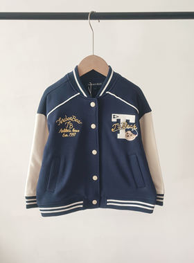 TTJM241201A-00 2024春秋款小熊专柜原单男童撞色棒球服上衣外套