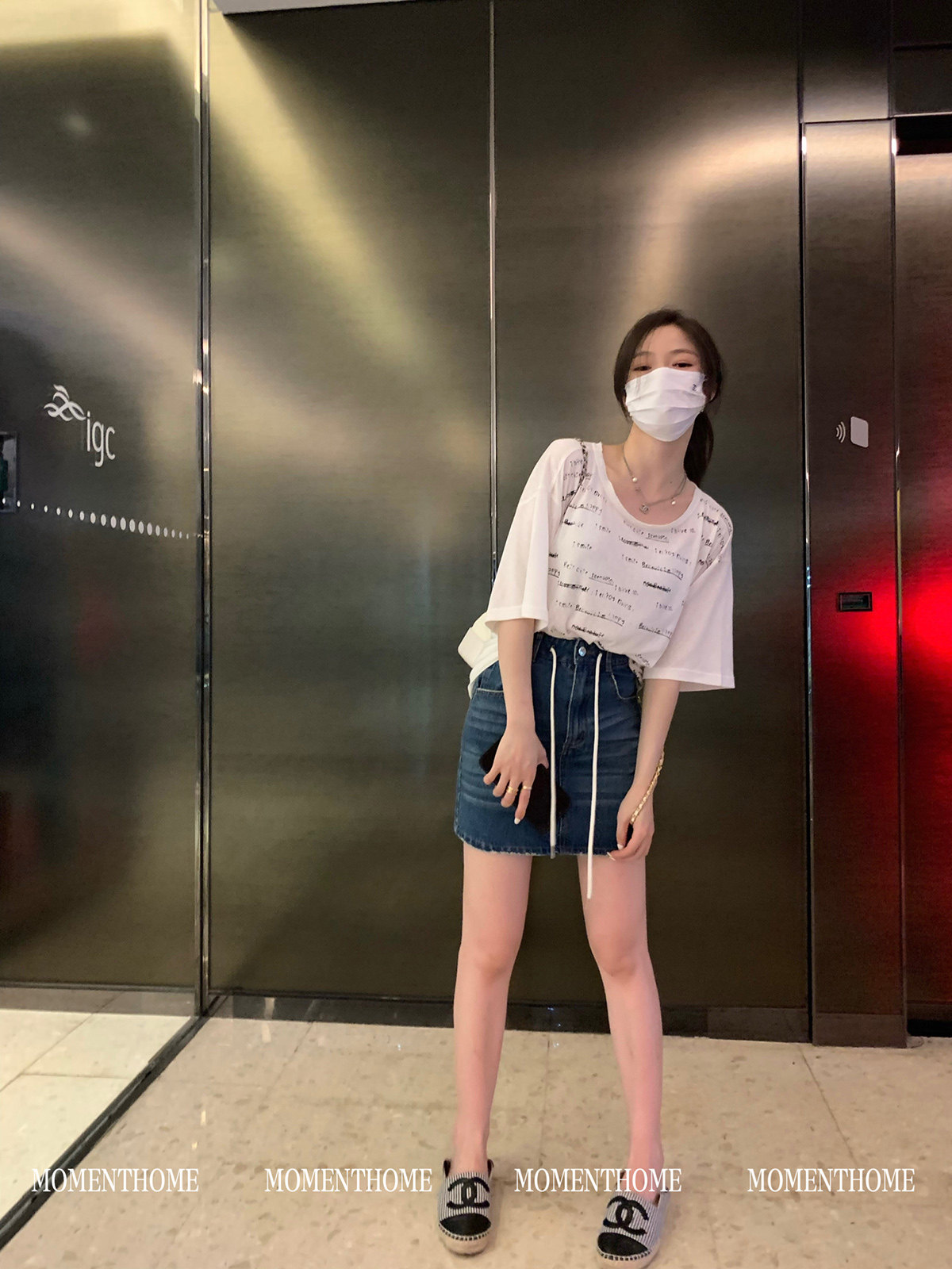 设计牛仔裙百搭A字短裙女图片