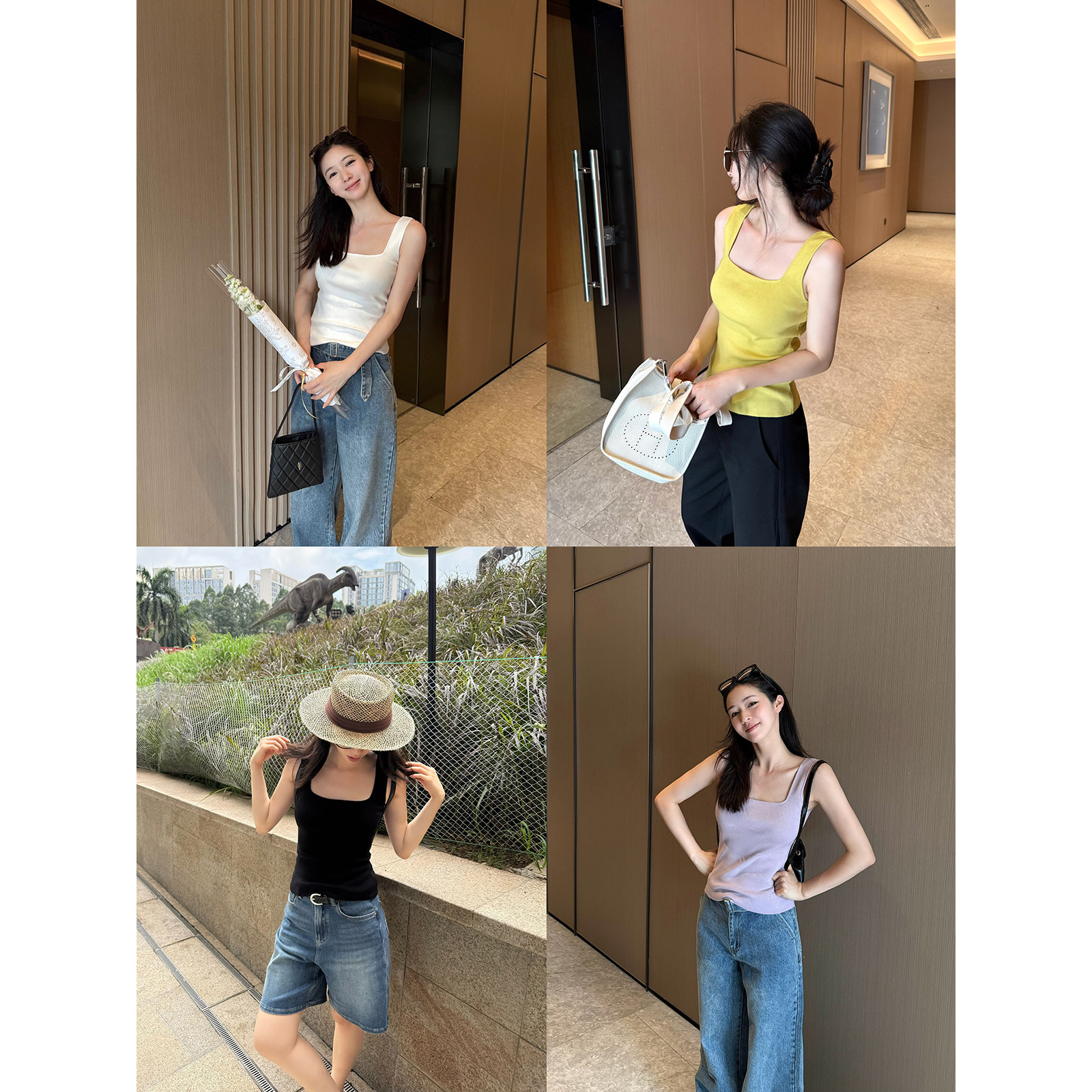 MOMENTHOME 基础百搭遮副乳前后两穿四色清凉吊带背心女夏图片
