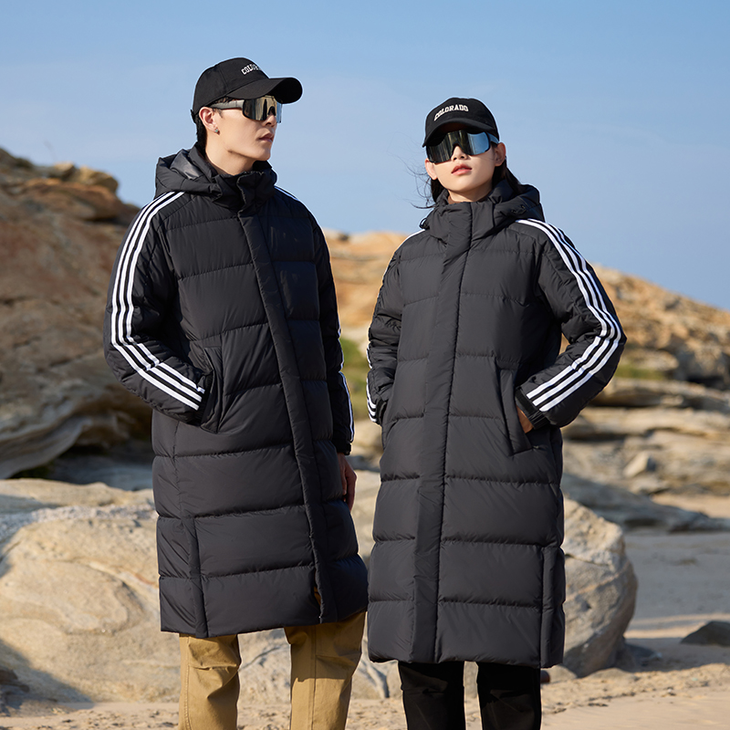 情侣款@高端长款羽绒服三条杠标80绒GF0070-P350，男装羽绒服，星座1207-1