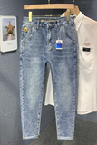 牛仔裤男YKK拉链高端欧货弹力微跨水洗牛仔长裤刺绣NZK6003-P85，男装牛仔裤，星座1207-1