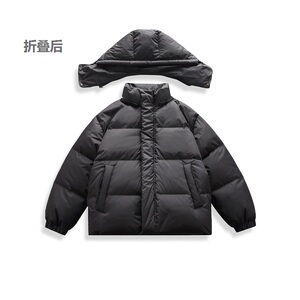 新标90绒中长款羽绒服 折叠美式宽松 男女同款 可二开A112-P395图片