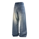 新款平铺牛仔裤男港风直筒裤日系复古阔腿裤无弹美式高街3635-P65，男装牛仔裤，星座1207-1