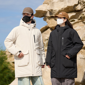 得物二开 石墨烯情侣款棉衣中长款棉服男中性加长款332517-P135图片