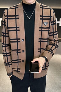 星座欧货店主风针织开衫男高端轻奢潮牌夹克休闲外套KSA32307-P70图片