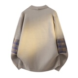 白底平铺针织衫男港风开衫外套日系宽松夹克可二开KS24810-P70，男装针织衫/毛衣，星座1207-1