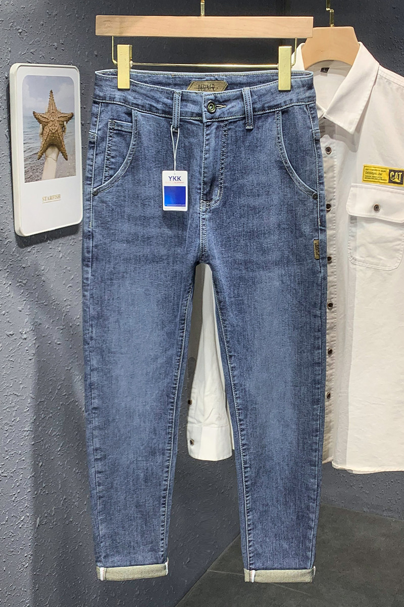 直播春夏新款牛仔裤男微跨弹力复古薄款休闲长裤NZK7553-P70,男装牛仔裤,星座1207-1