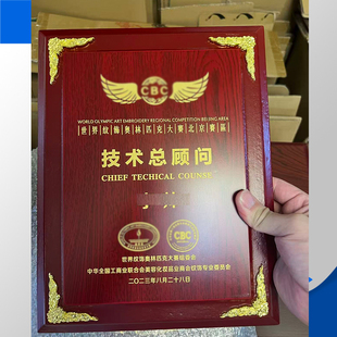 优秀纹绣师化妆美甲美睫机构店授权木框比赛证书水晶奖牌杯定制做