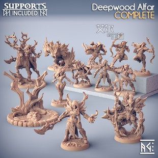 鹿骑枭兽德鲁伊木精灵部落 微缩模型gk白膜 涂装手办桌游战棋子