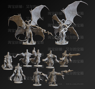 H4-2恶魔篡位者蒙面术士微缩模型gk白模涂装手办桌游棋子战棋跑团