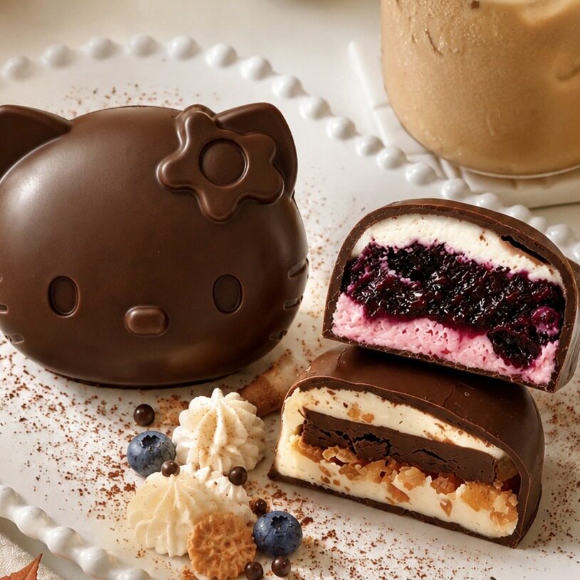 Hellokitty冷萃酸奶脆皮纯可可脂巧克力夹心奶酪下午茶零食伴手礼