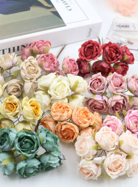 仿真玫瑰小花束diy手工花环材料