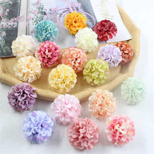 新款油画球菊 仿真花头饰花朵diy簪花材料手工制作发夹学士帽配件