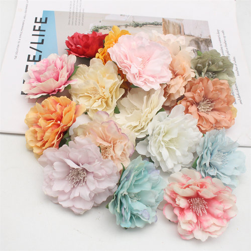 牡丹花朵假花绢花DIY手工材料