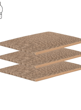 丢小新 瓦楞纸猫抓板替换装3块装宜家猫窝适用30*40cm