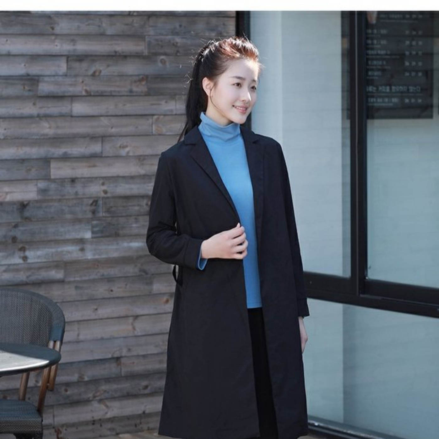 YUN韫春气质纯色宽松显瘦风衣