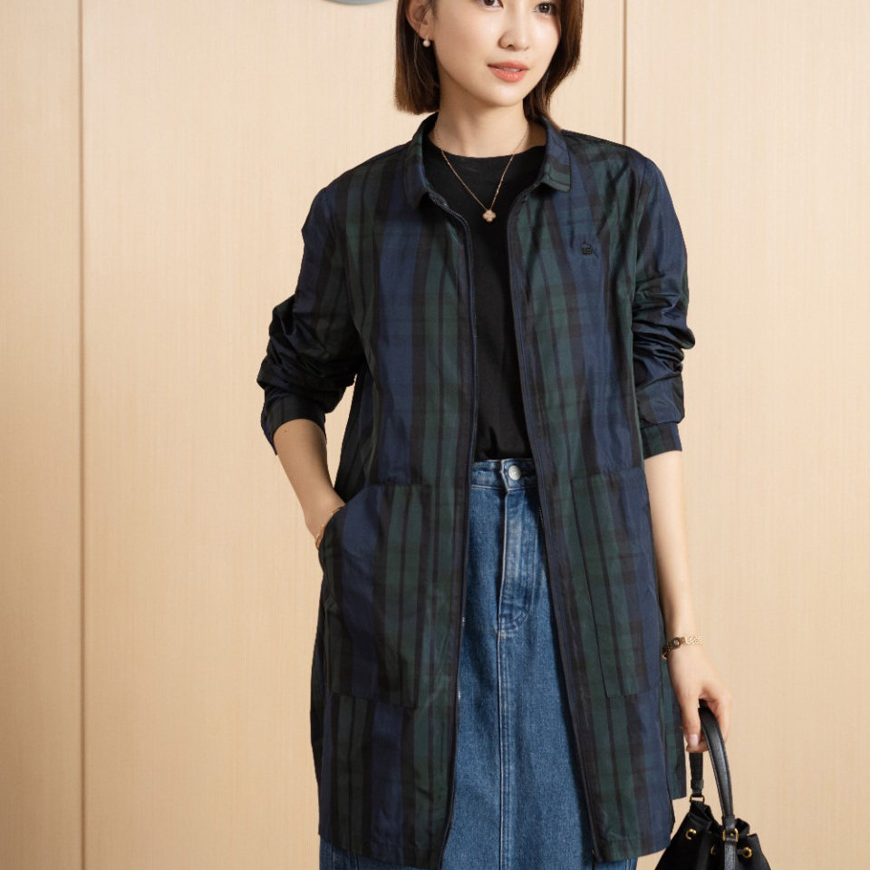 2025春季新款女领镶边风衣