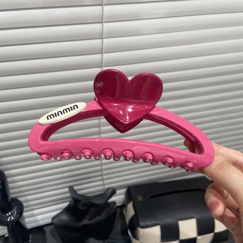 梅子色min爱心抓夹东大门韩风