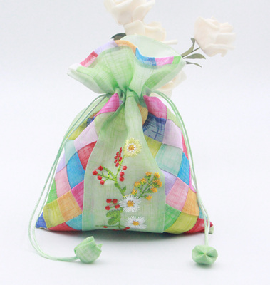 刺绣福袋锦囊束口抽绳袋首饰袋香囊空袋荷包艾草香包diy材料袋子