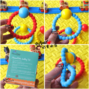 外贸出口 12个月可水煮 宝宝磨牙棒手摇铃铛软硅胶婴儿牙胶玩具3