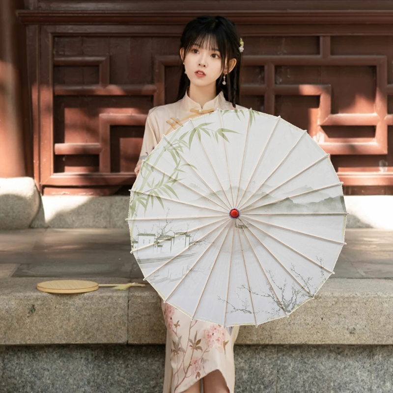 古典油纸伞清明雨上古风舞蹈伞淡雅水墨中国风汉服伞旗袍走秀伞