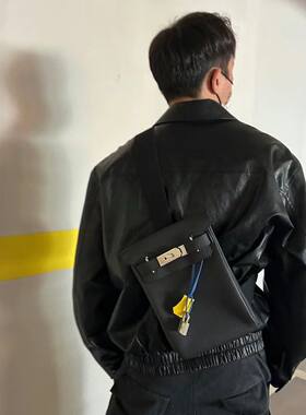 男女通用h家胸包真皮togo头层牛皮单肩斜跨包hac a dos凯莉腰包女
