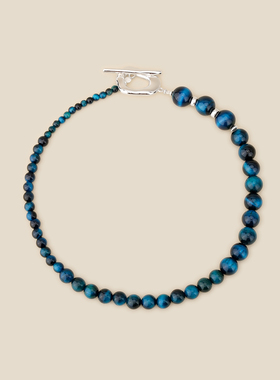 Fanciegarden 静谧蓝色星球猫眼光感气质高级感项链