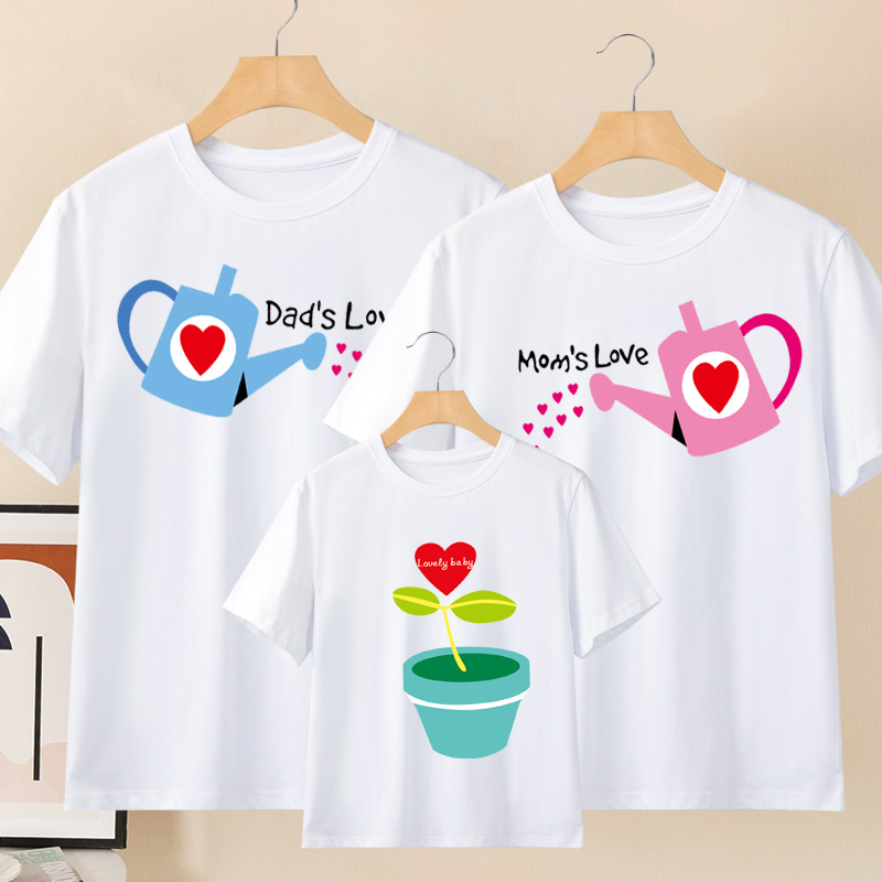 全家装成品T恤休闲一家三口四口