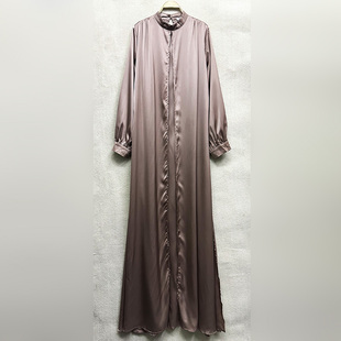 外贸原单170-175高个子新款时尚女装圆领长袖百搭套头宽松连衣裙