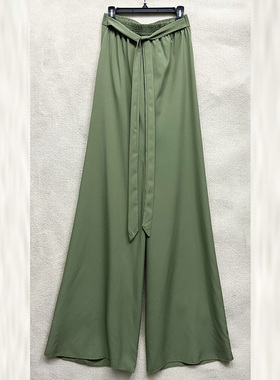 外贸原单180高个子夏季新款大码女装松紧腰气质高腰阔腿休闲裤