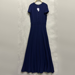 连衣裙 V领宽松百搭套头A字裙长款 外贸原单170高个子新款 女装