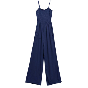 百搭露背宽松休闲阔腿吊带连体裤 断码 新款 高个子女装 清仓