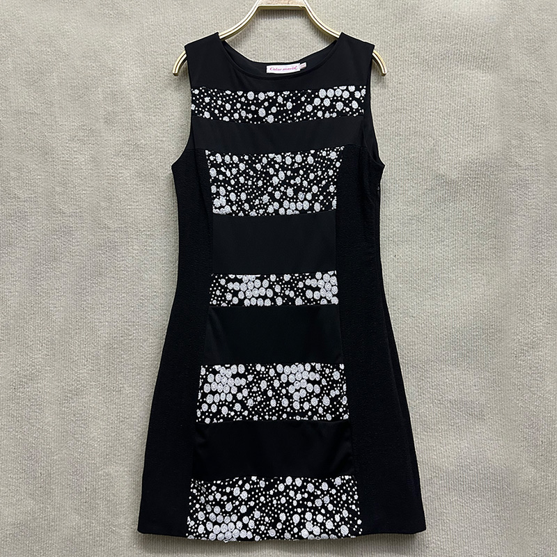 亮片网纱A字背心连衣裙